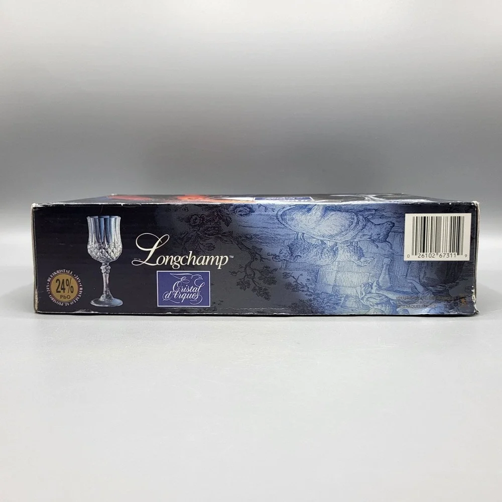 Cristal d Arques Longchamp Wine Glasses Set of 4 24% Lead Crystal Clear France